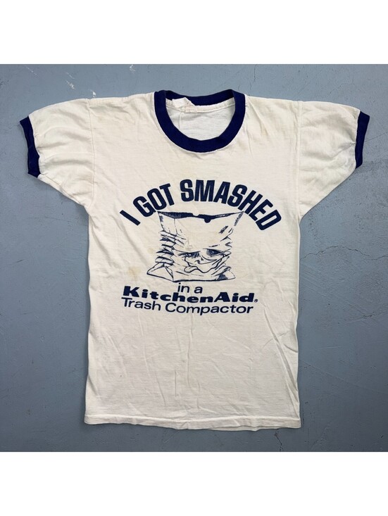 Velva Sheen Other - 1960s 1970s Ringer VTG T Shirt Kitchen Aid Trash Compactor Pinup Rockabilly RARE
